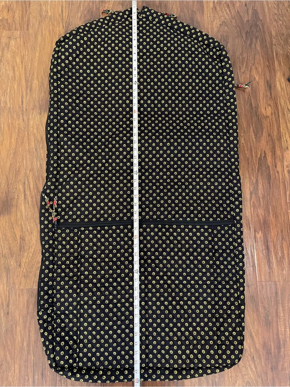 Vera Bradley Sunflower Floral Travel Garment Bag – Black Quilted, Daisy Trim
